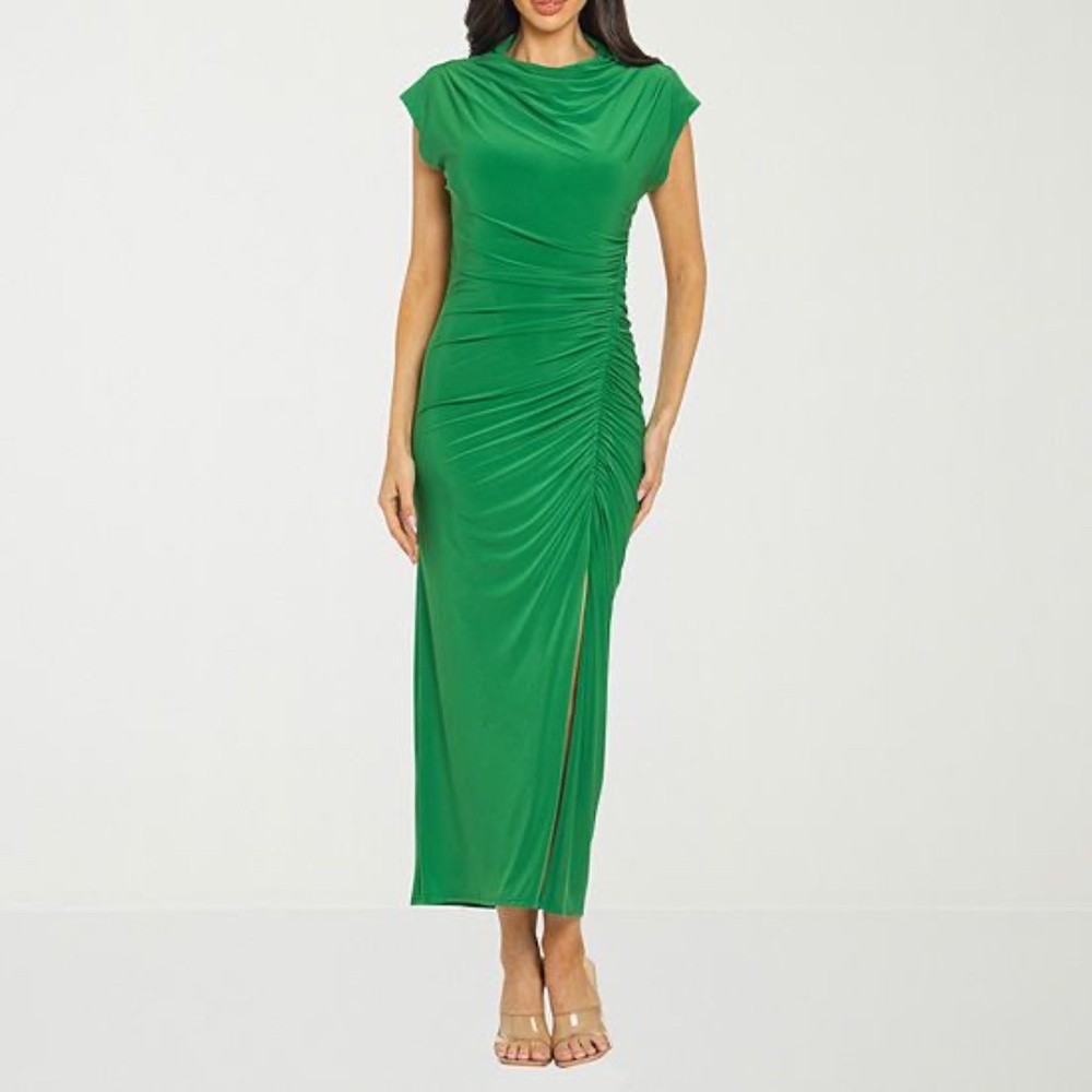 Premier Amour Womens Sleeveless Green Midi Sheath Dress Size 16 NWT